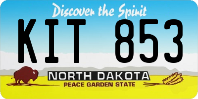 ND license plate KIT853