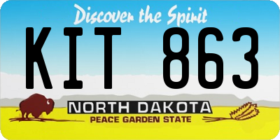 ND license plate KIT863