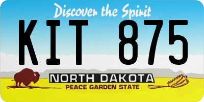 ND license plate KIT875
