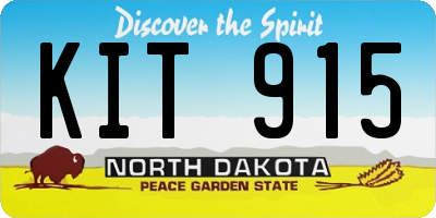 ND license plate KIT915