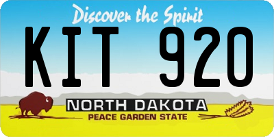 ND license plate KIT920