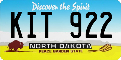 ND license plate KIT922