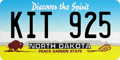 ND license plate KIT925