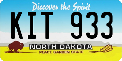 ND license plate KIT933