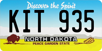 ND license plate KIT935