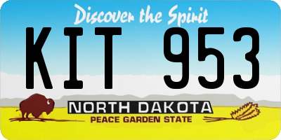 ND license plate KIT953