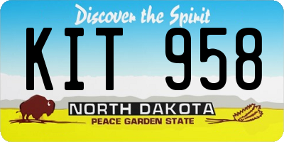 ND license plate KIT958