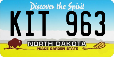ND license plate KIT963