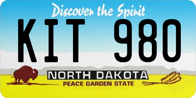 ND license plate KIT980