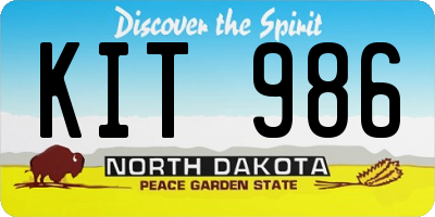ND license plate KIT986