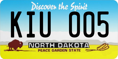 ND license plate KIU005