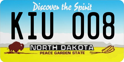 ND license plate KIU008