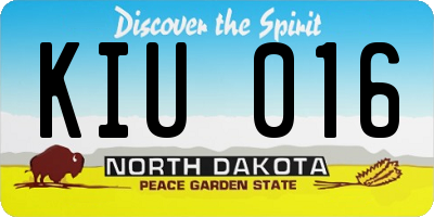 ND license plate KIU016