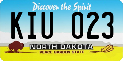 ND license plate KIU023