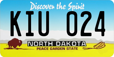 ND license plate KIU024