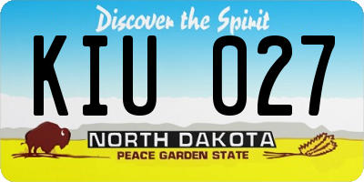 ND license plate KIU027