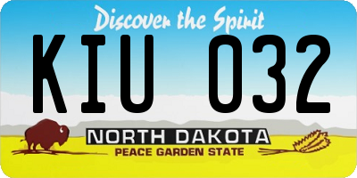 ND license plate KIU032