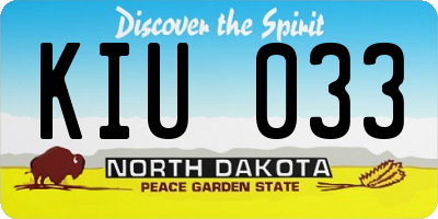 ND license plate KIU033