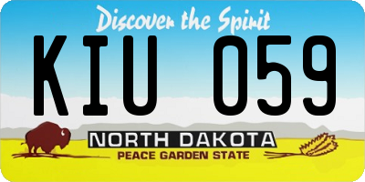 ND license plate KIU059