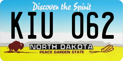 ND license plate KIU062