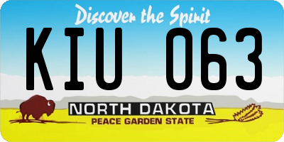 ND license plate KIU063