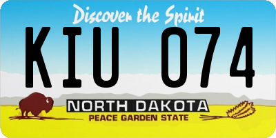 ND license plate KIU074