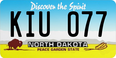 ND license plate KIU077