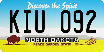 ND license plate KIU092