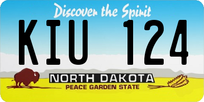ND license plate KIU124