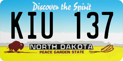 ND license plate KIU137