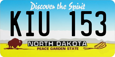 ND license plate KIU153