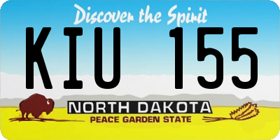 ND license plate KIU155