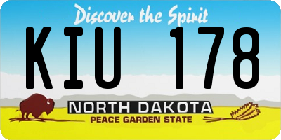 ND license plate KIU178