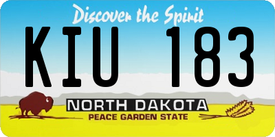 ND license plate KIU183