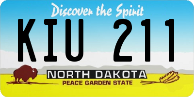 ND license plate KIU211