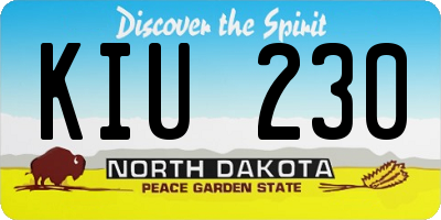 ND license plate KIU230