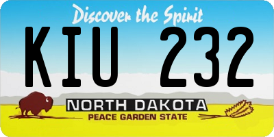 ND license plate KIU232