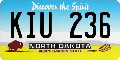 ND license plate KIU236