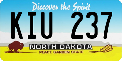 ND license plate KIU237