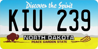 ND license plate KIU239