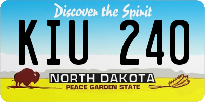 ND license plate KIU240