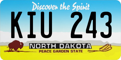 ND license plate KIU243