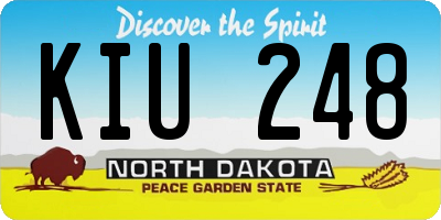 ND license plate KIU248