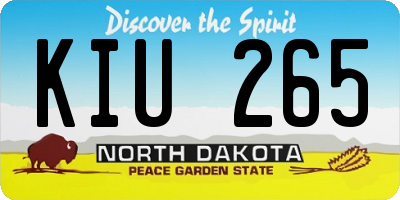 ND license plate KIU265