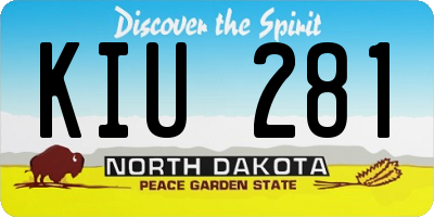 ND license plate KIU281