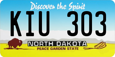ND license plate KIU303