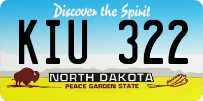 ND license plate KIU322