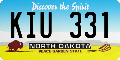 ND license plate KIU331