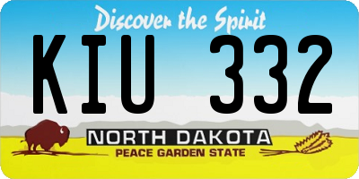 ND license plate KIU332