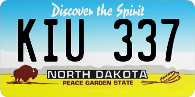 ND license plate KIU337